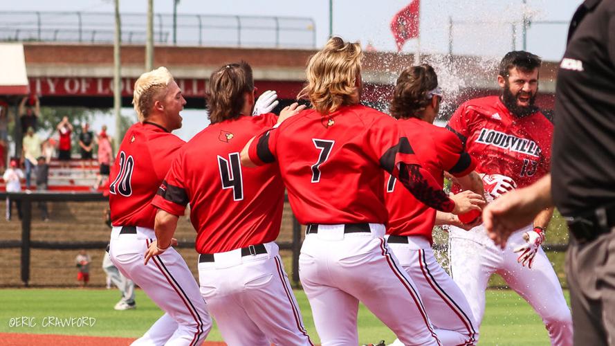 Alex Binelas Louisville baseball celebration