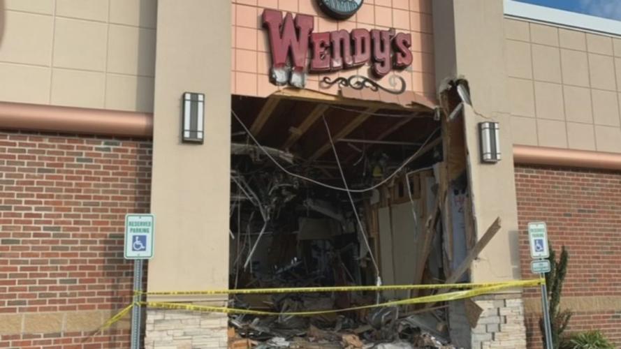 Semi truck damage at Wendy's