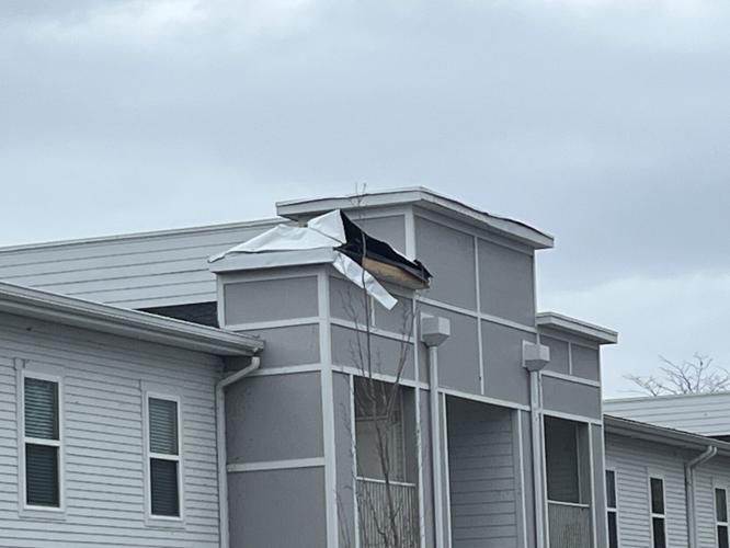 Storm damage in Jeffersontown - Stables at English Station apartments 4-3-25