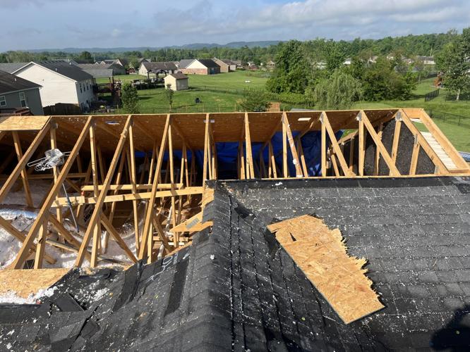 Sellersburg tornado damage to roof