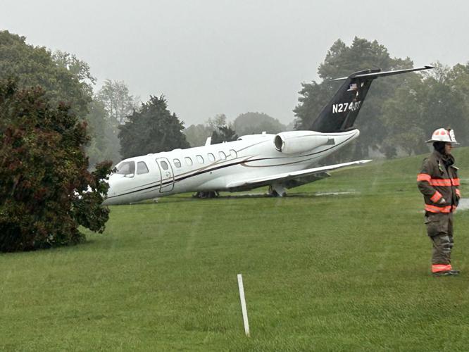 Plane on Seneca golf course from Bowman Field - 10-7-2025