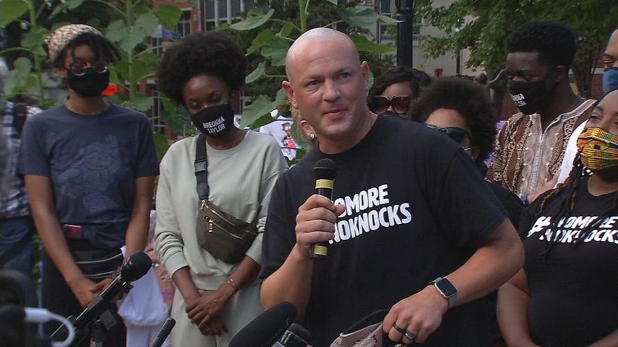 Attorney Sam Aguiar at Jefferson Square Park 8-16-20