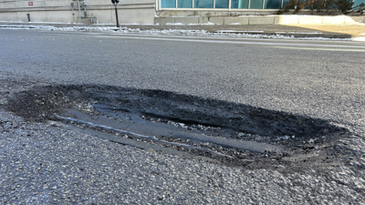 Pothole on Barrett Avenue