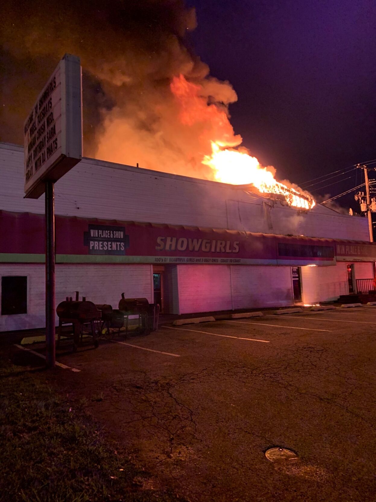 Flames from Showgirls nightclub fire in Louisville