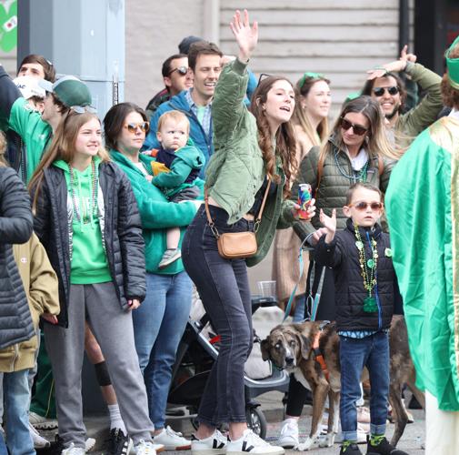 Crowd asks for candy at parade