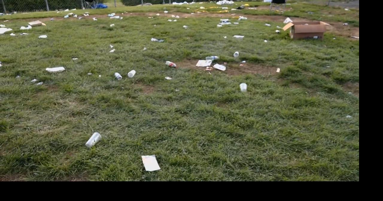 Cleanup begins in the infield at Churchill Downs after Derby 152