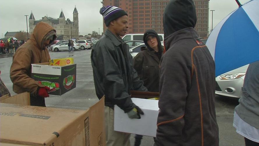 Ali Birthday Volunteers with Boxes