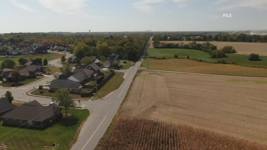 Aerial view of Utica-Sellersburg Road