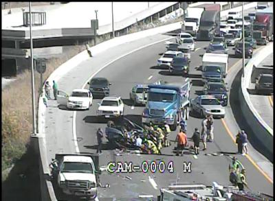 Rollover crash - I-65 S at Liberty Street - Oct. 4, 2019