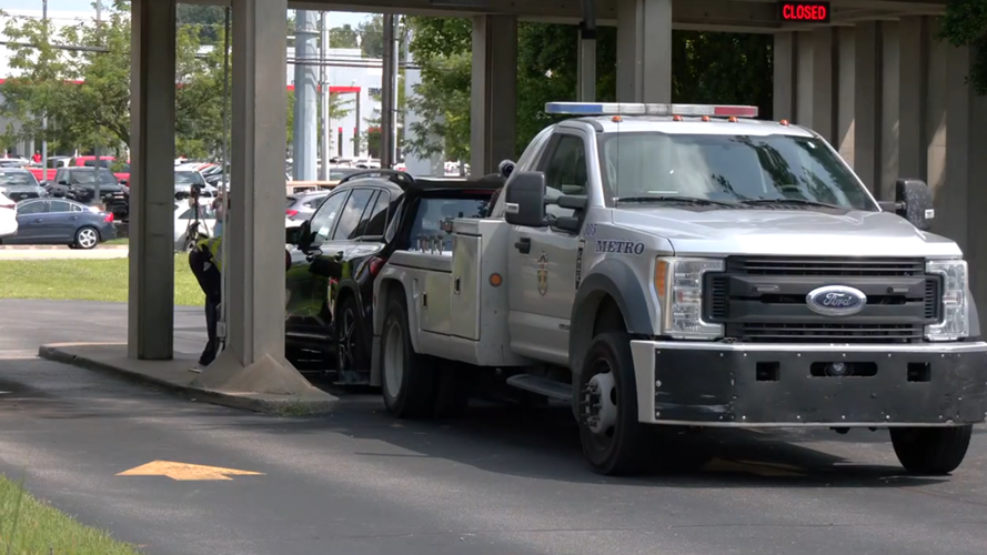 SUV towed from PNC bank robbery scene