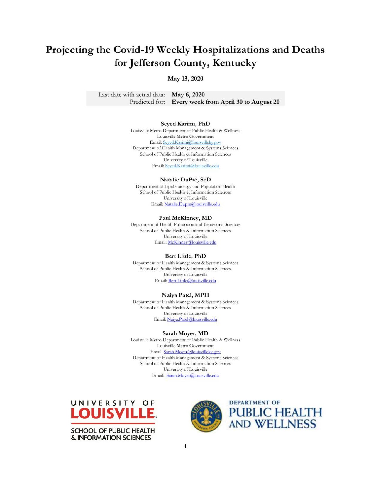 U of L COVID-19 report released on May 19, 2020