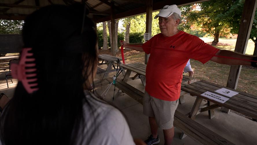 Norton Health Parkinson's disease golf clinic at the Nevel Meade Golf Course in Prospect, Kentucky