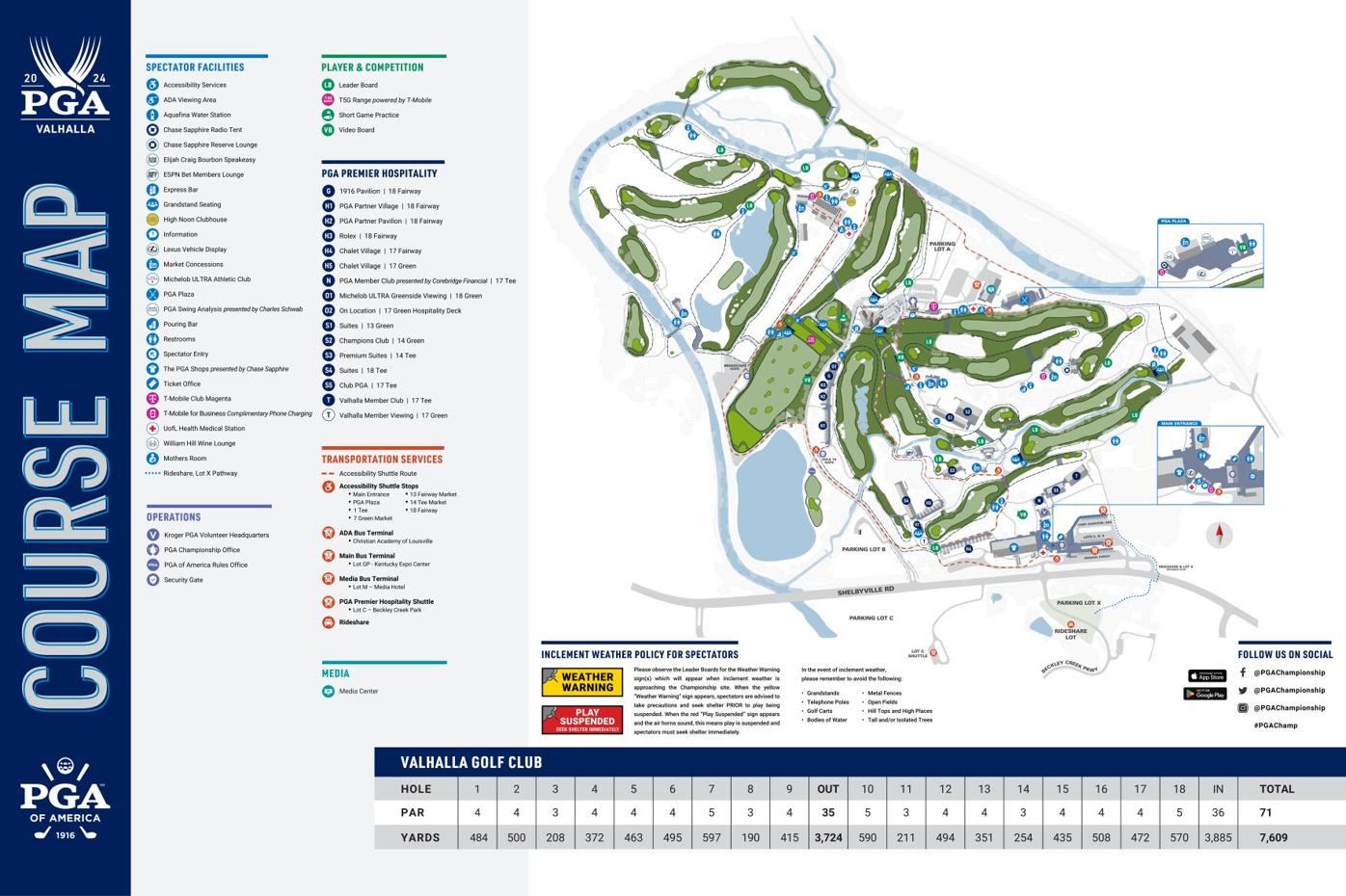 Map of Valhalla Golf Club for 2024 PGA Championship