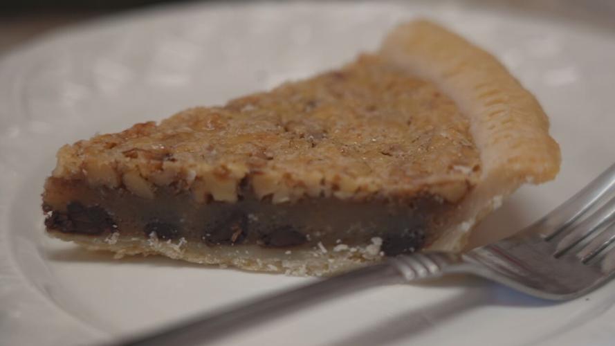 Slice of Derby Pie on dish