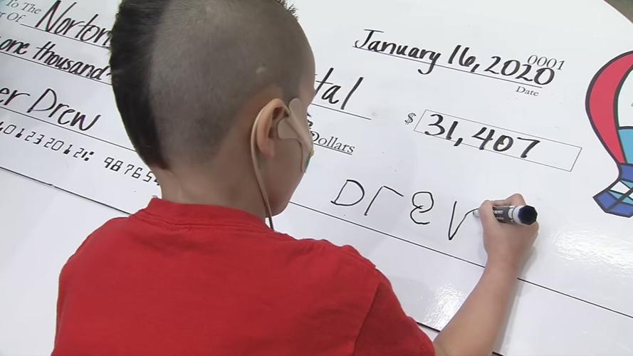 'Super Drew' - 5-year-old Drew Esposito makes donation to Norton Children's Hospital - Jan. 16, 2020