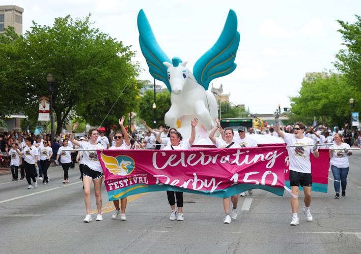 Pegasus float moves down Broadway.JPG