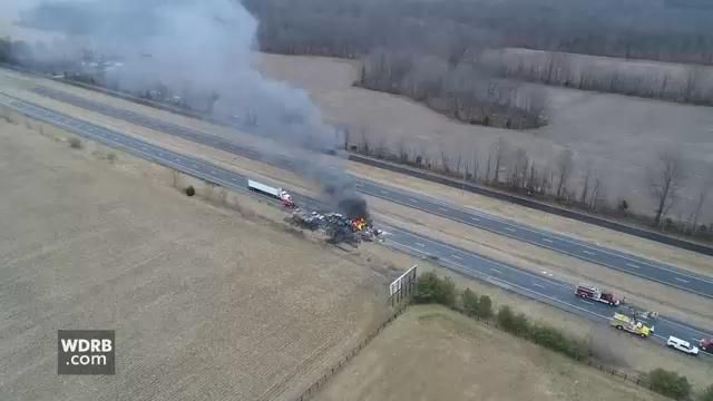 SKY CAM VIDEO | All Lanes Of I-65 Reopen After Fiery Crash Involving 3 ...