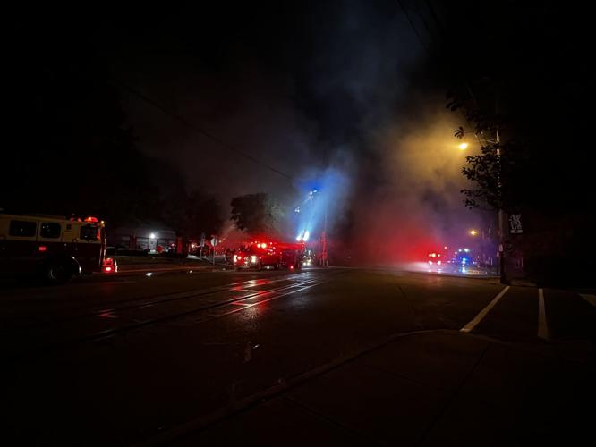 Crews working on fire on Frankfort Avenue