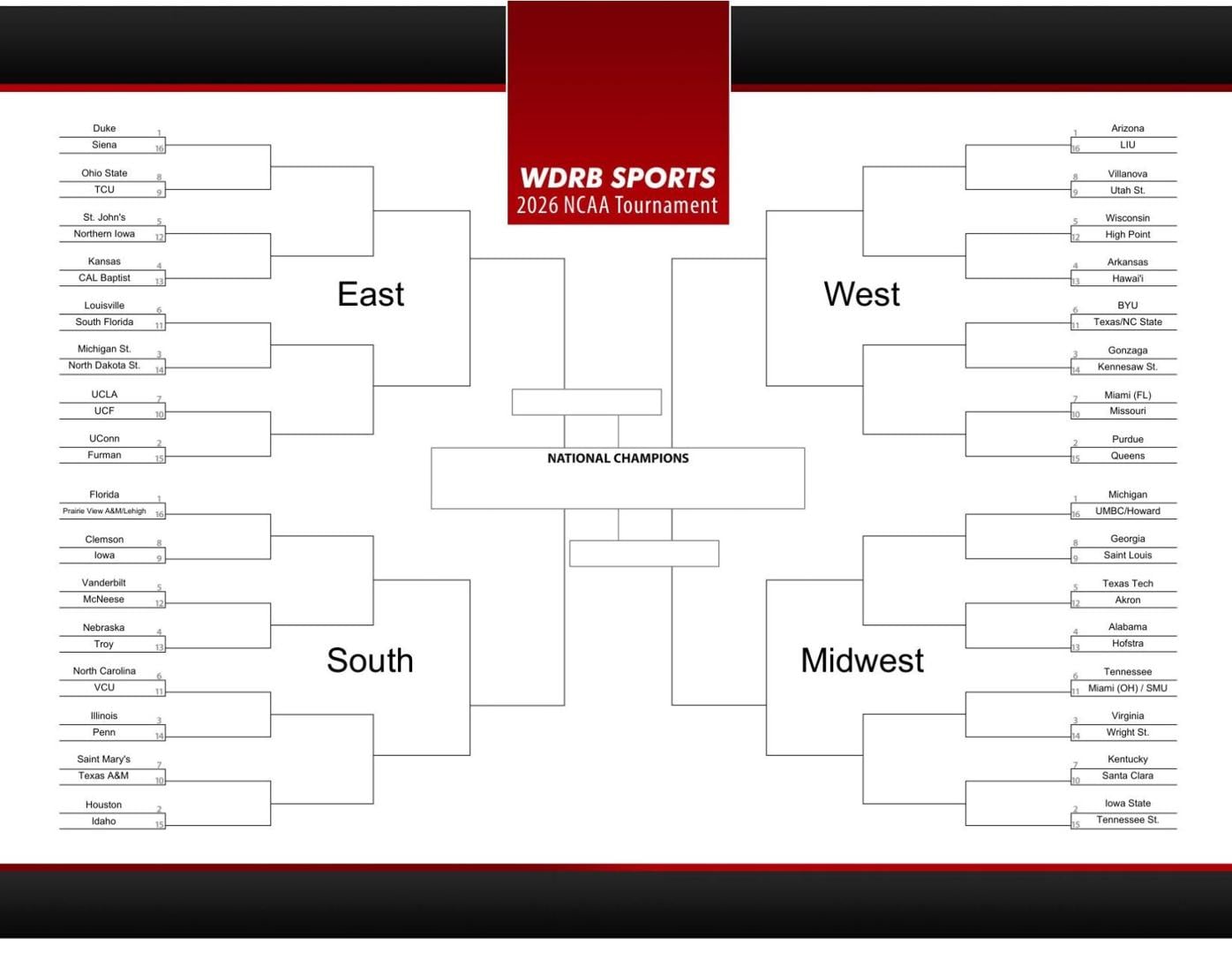 2026 Men's NCAA Tournament Bracket