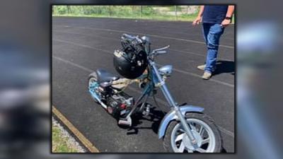 Homemade motorcycle that crashed on March 26, 2023, injuring Fern Creek High School student