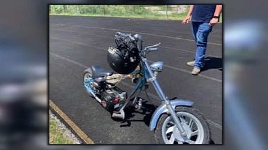 Homemade motorcycle that crashed on March 26, 2023, injuring Fern Creek High School student