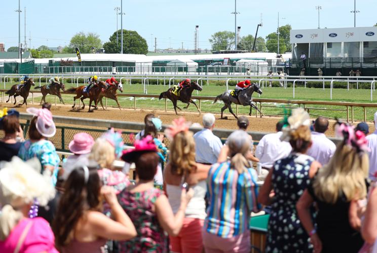 Horse move along the home stretch at Thurby.JPG