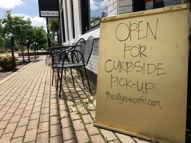 Silly Axe Cafe curbside pickup sign restaurants pandemic
