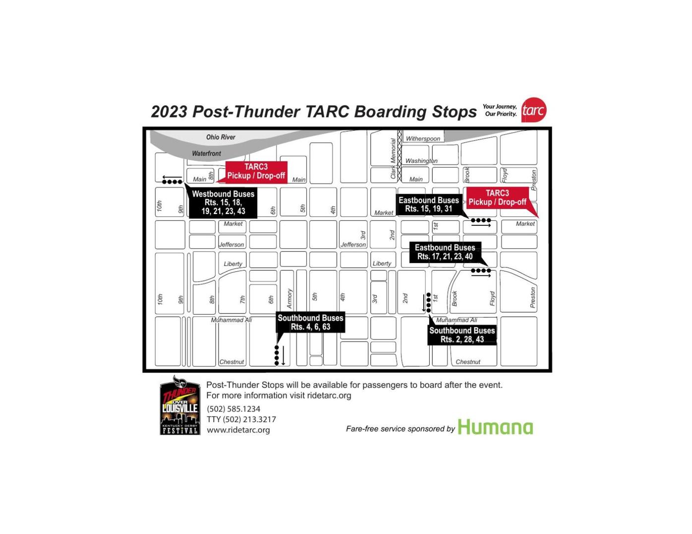 2023 Post-Thunder TARC Boarding Stops