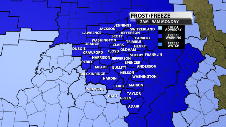 What's the difference between a frost advisory, freeze warning