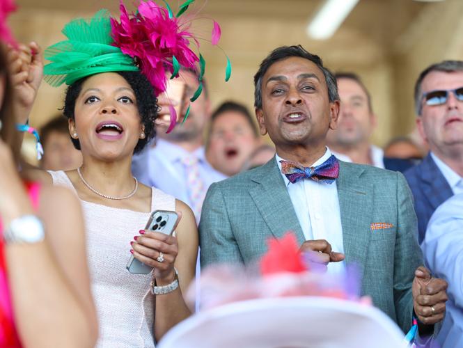 Couple cheers at Oaks