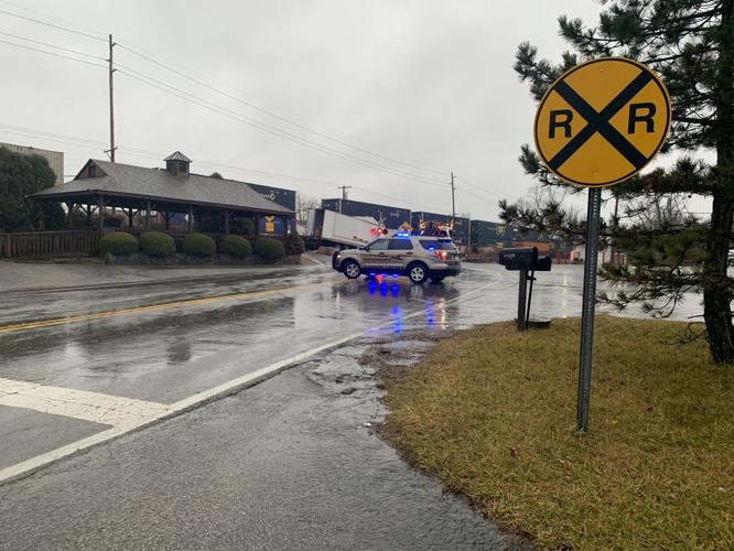 Train vs. Semi scene in Oldham County