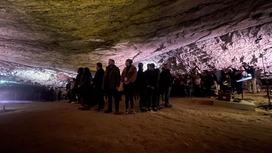 People look around Mammoth Cave