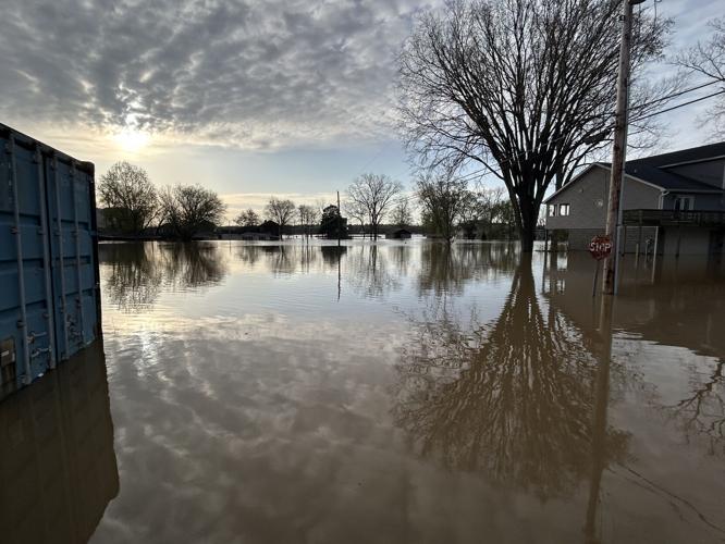 Flooded homes in Utica