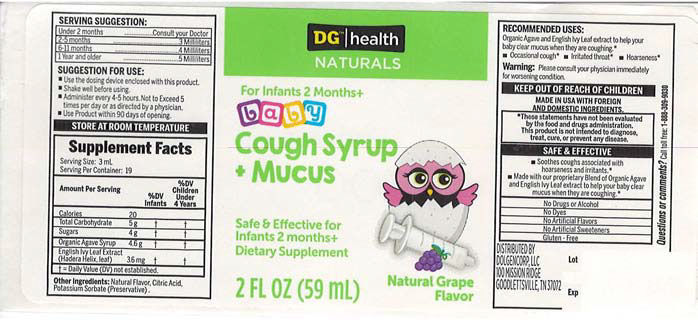 DG Cough Syrup Recall Label - Back via FDA