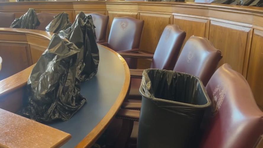 Indiana Statehouse damage from FOX59