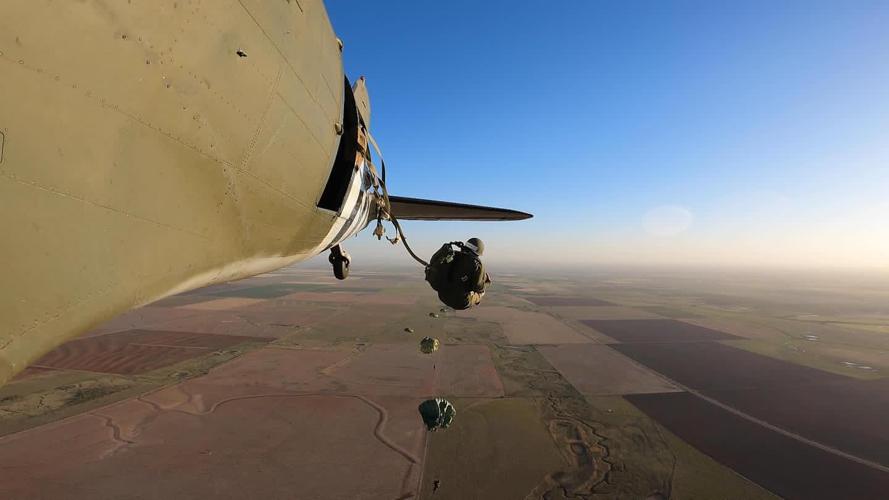 Nicole Finch jumps out of plane