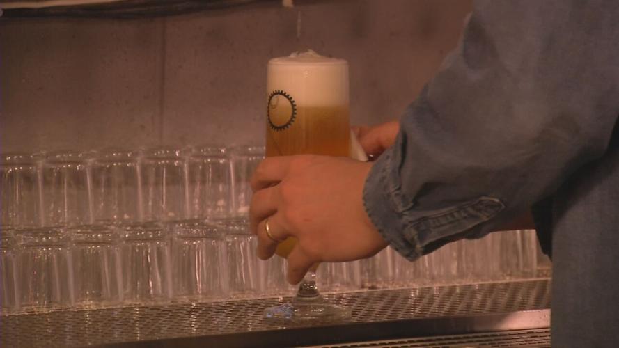 beer being poured