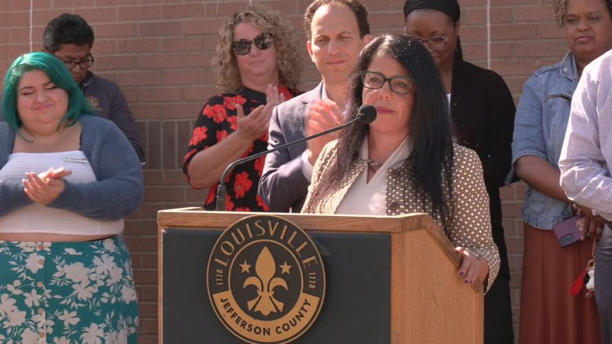 Karina Barillas at news briefing