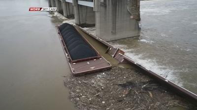 SkyCam of crashed barges