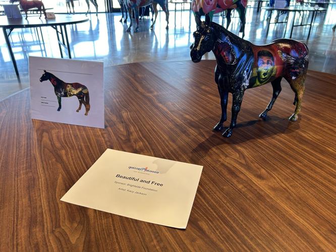 Gallopalooza table top statue at Churchill Downs First Turn Club