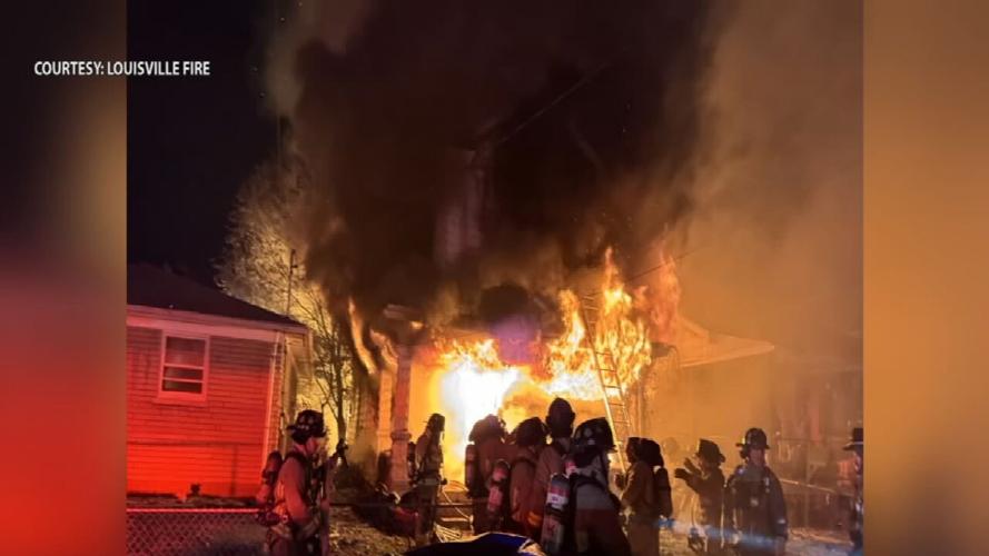 Louisville firefighters battle blaze in Portland neighborhood