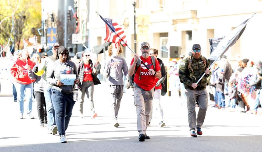 Group marches during Veterans Day Parade.JPG