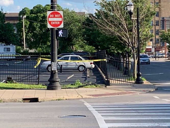 Broken fence at Hotel Louisville