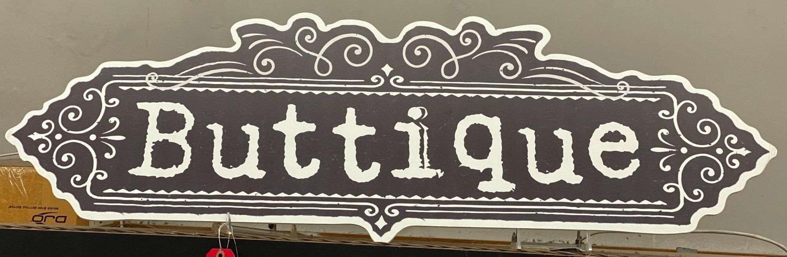 Butt Drugs auction--Buttique sign
