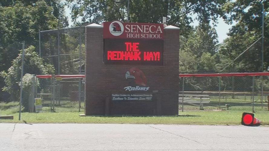 Seneca High School sign