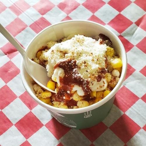 Mexican street corn in a cup Indiana State Fair 2022.jpg
