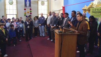 Hindu temple vandalism cleanup