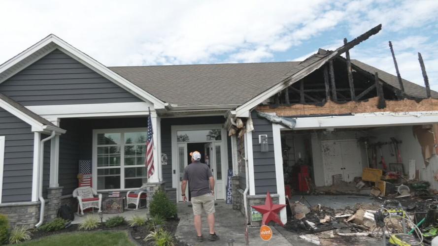 Fire damaged home in 1500 block of Parkland Trail in Jeffersonville