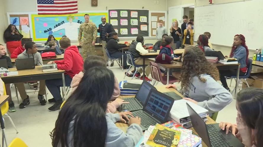 Alabama soldier surprises daughter in school upon return from deployment in Syria
