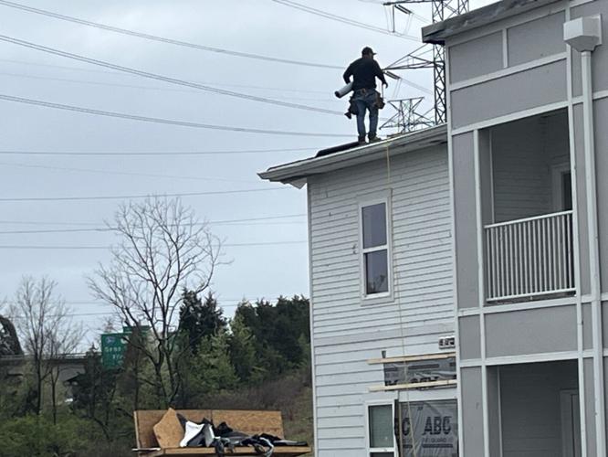 Storm damage in Jeffersontown - Stables at English Station apartments 4-3-25